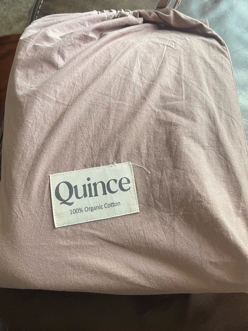 NWOT Quince 100% Organic Cotton 1 Piece Duvet Cover, Full/Queen (Dusty Mauve)